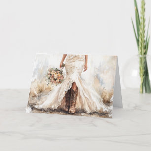 Forever Love for the Boots and Heart Bride Card