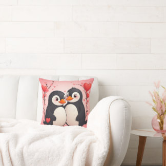 Forever Love Penguin Love Throw Pillow