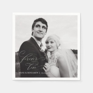 Forever Love Photo Wedding Brunch  Napkin
