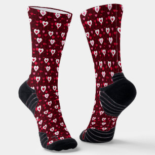 Forever Love Red Hearts  Socks