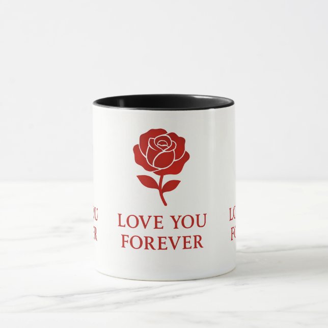 Forever Love Rose Graphic Creating Warm Valentine  Mug (Center)