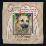 Forever Loved Angel Wings Pet Sympathy Custom Bandana<br><div class="desc">My faithful friend left paw prints on my heart. Pet poem that goes for dogs, cats, or any pets with paws. Pay tribute to a loved pet with these personalized memorial gifts keepsakes or offer your condolences with personalized sympathy gifts from Healing Tears to honour a special pet in your...</div>