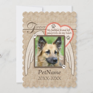 Forever Loved Angel Wings Pet Sympathy Custom Card