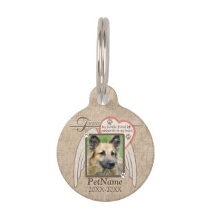 Forever Loved Angel Wings Pet Sympathy Custom Tag