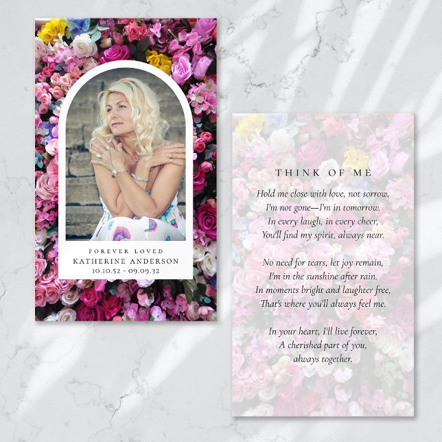 Forever Loved Floral Memorial Card (Creator Uploaded)