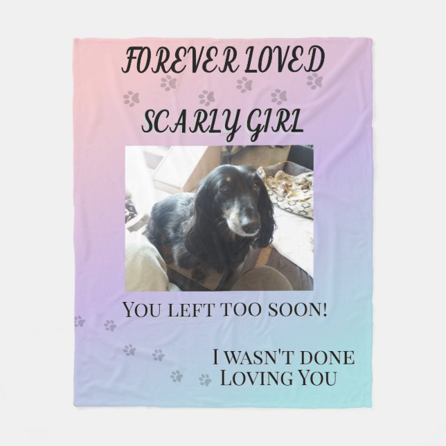 Forever Loved Gradient Memorial Fleece Blanket (Front)