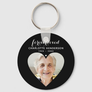 'Forever Loved' Heart Photo Memorial Tribute Keych Keychain