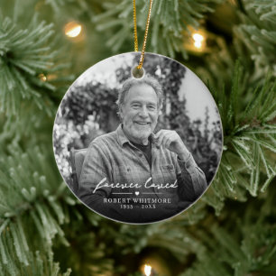 Forever Loved Memorial Photo Ceramic Ornament