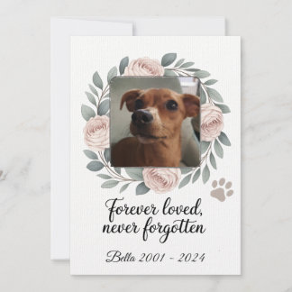 Forever Loved, Never Forgotten Pet Memorial Thank You Card