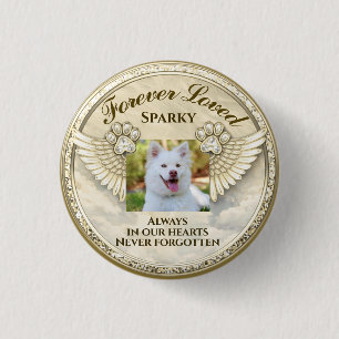 Forever Loved Paw Wings Design 1 Inch Round Button