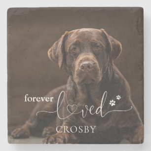 Forever Loved Pet Loss Memorial Stone Coaster
