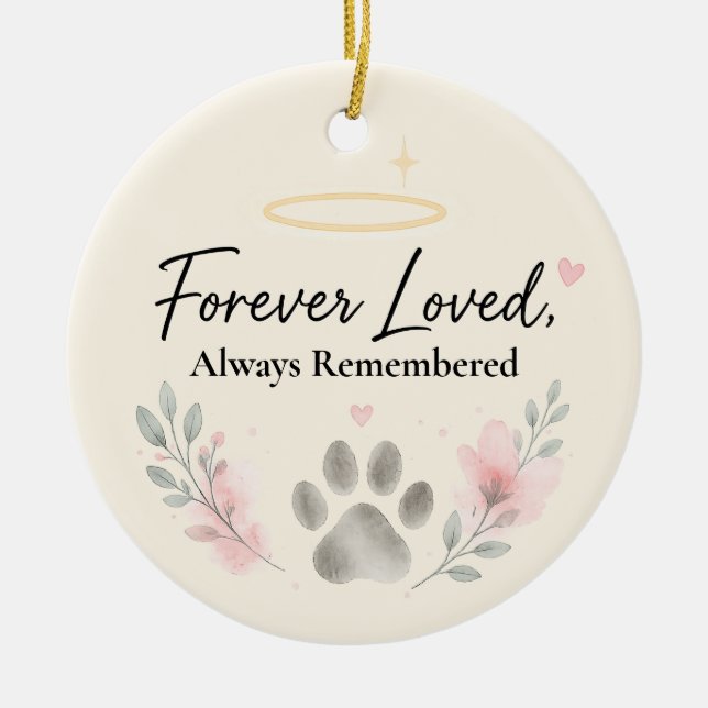 Forever Loved Pet Ornament - Personalized (Front)