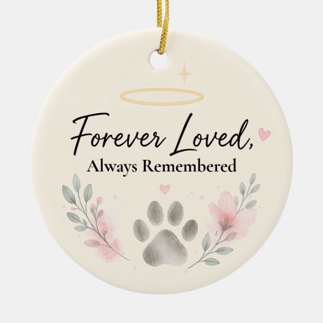 Forever Loved Pet Photo Ornament — Personalized (Front)