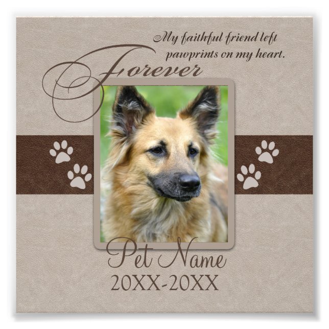 Forever Loved Pet Sympathy Custom Photo Print (Front)