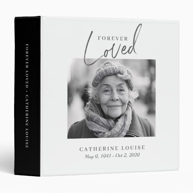 Forever Loved Script Celebration of Life Funeral Binder (Front/Spine)