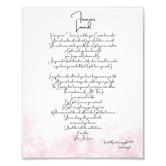 Forever Loved Soft Pink Photo Print (Front)