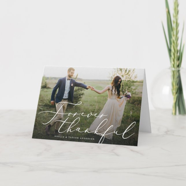 Forever Merci Carte de remerciements Mariage (Devant)