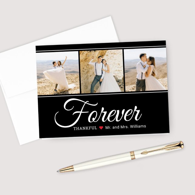 Forever Merci Mariage photo Collage noir blanc (Créateur téléchargé)