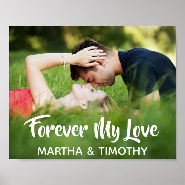 Forever My Love Casual Script Personalized Photo Poster (Front)