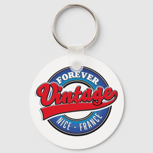 Forever Nice, France vintage logo Keychain (Front)