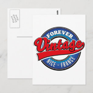 Forever Nice, France vintage logo Postcard