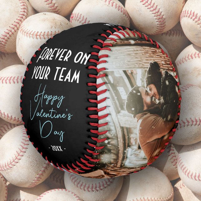 Forever on your team Happy Valentine's 2 Photo Baseball (Creator Uploaded)