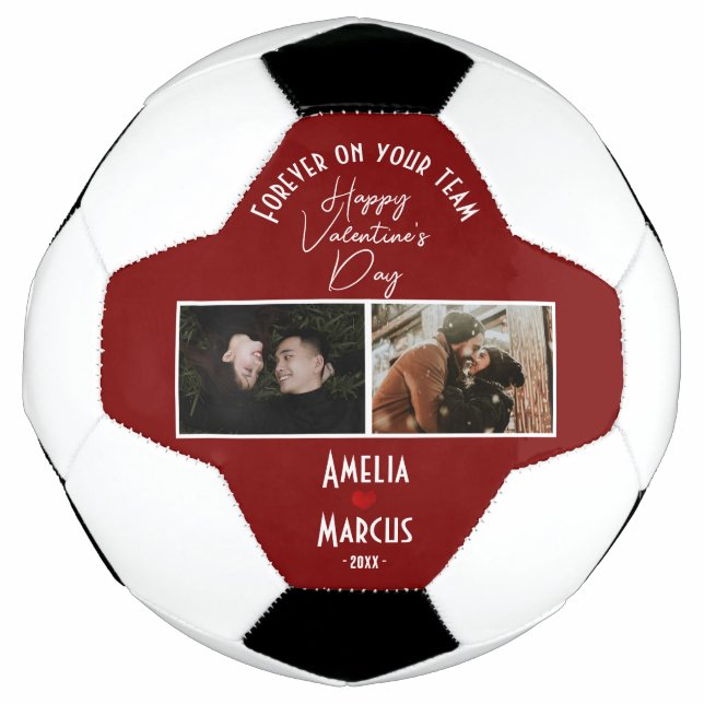 Forever on your team Valentine's Day 2 Photos  Soccer Ball (Front)