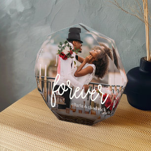 Forever   Personalized Wedding or Anniversary Photo Block