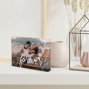Forever   Personalized Wedding or Anniversary Photo Block