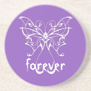 forever purple butterfly coaster
