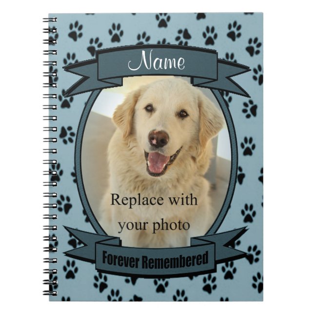 Forever Remembered Pet Loss - Dog or Cat (blue) Notebook (Front)