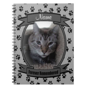 Forever Remembered Pet Loss - Dog or Cat - Gray Notebook