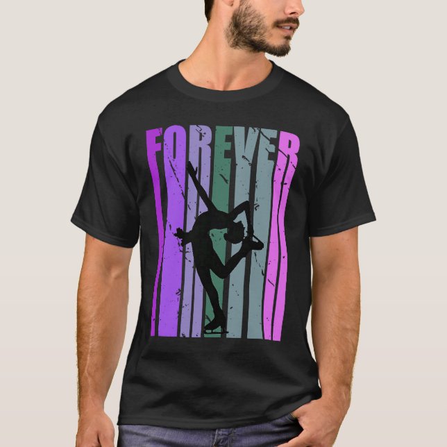 Forever Retro Ice Skating Pretty Player Team Coach T-Shirt (Front)