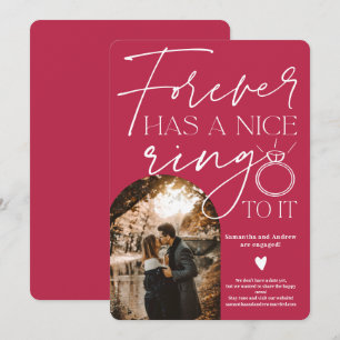 Forever ring photo arch magenta engagement announcement