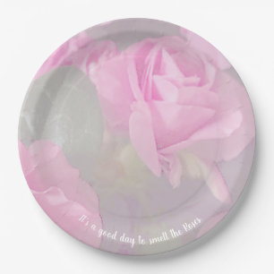 Forever Rose Pink Abstract Paper Plate