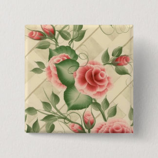 Forever Roses 2 Inch Square Button