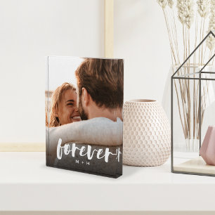 Forever Script Overlay Personalized Couples Photo Block