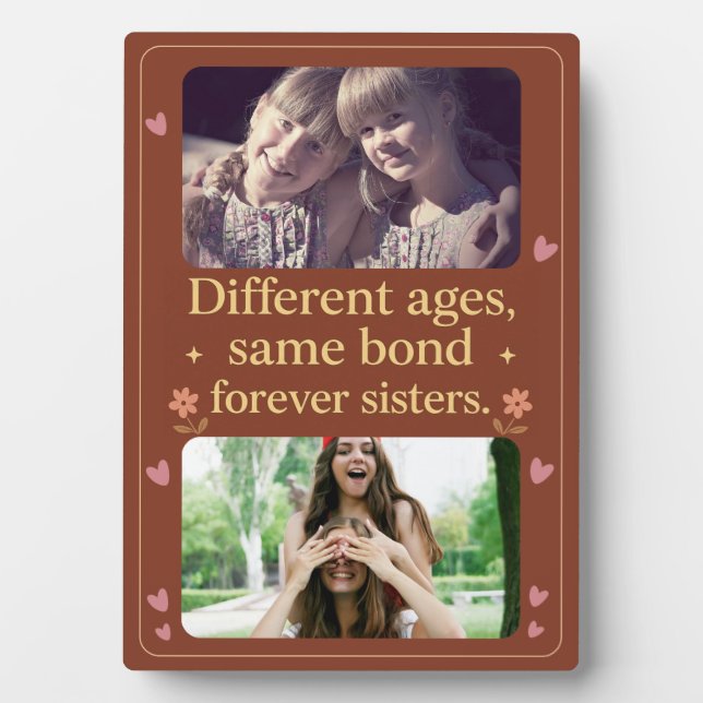 Forever Sisters – Custom Photo Plaque for All Ages (Front)