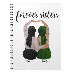 Forever Sisters Personalized Hijabi Gift Notebook