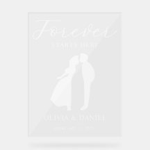 Forever Starts Here Elegant Script Wedding Welcome