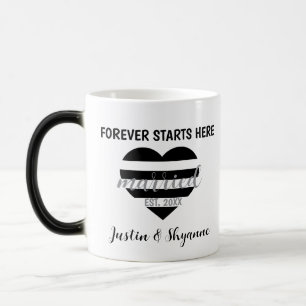 Forever Starts Here Married Heart Year Mug