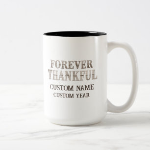 Forever Thankful Cottagecore Customizable Two-Tone Coffee Mug