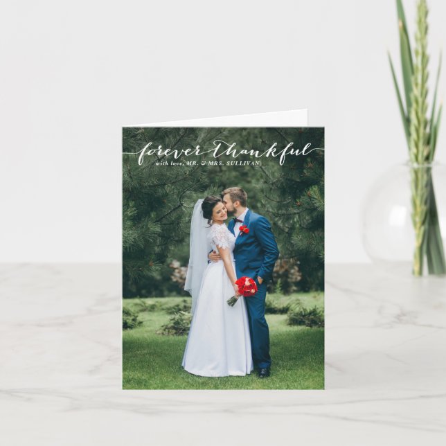 Forever Thankful Hand Lettered Vertical Thank You (Front)