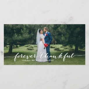 Forever Thankful Hand Lettered Wedding Thank You Card
