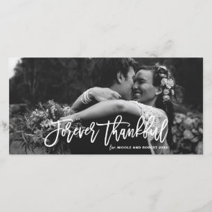 Forever Thankful Hand Lettered Wedding Thank You Card
