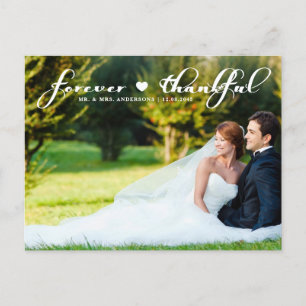 Forever Thankful Photo Wedding Thank You Postcard