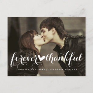 FOREVER THANKFUL SCRIPT WEDDING POST CARD