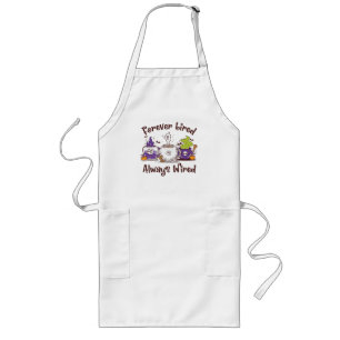 Forever Tired, Always Wired – Coffee Lover Design Long Apron