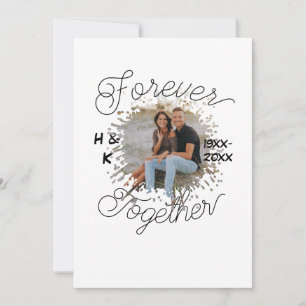 FOREVER TOGETHER COUPLE ANNIVERSARY PHOTO YEAR INVITATION
