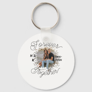 FOREVER TOGETHER COUPLE ANNIVERSARY PHOTO YEAR KEYCHAIN
